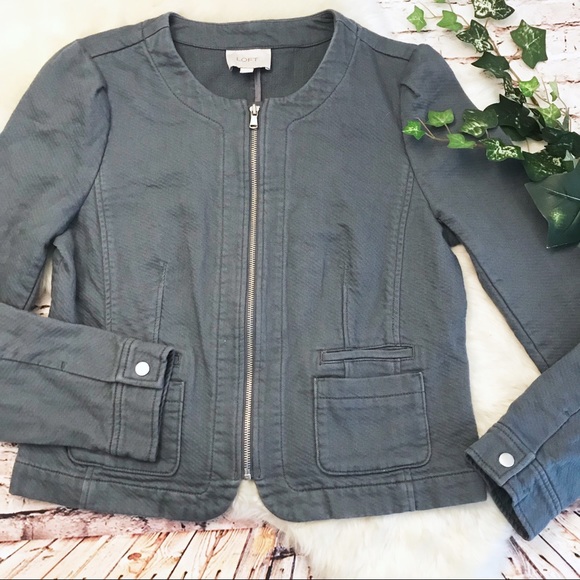 LOFT Jackets & Blazers - Loft Double Weave Utility Zip Jacket 10